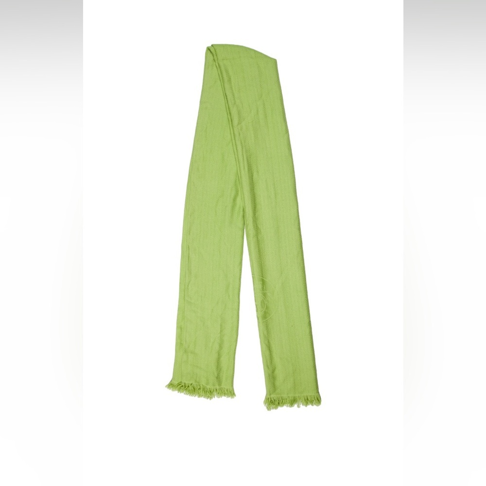 Hermès Ex Libris Lime Green Herringbone Cashmere and Silk 140cm Stole - Picture 4 of 5